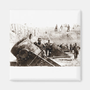 Burgeroorlog-Mortar-batterij in Yorktown Magneet
