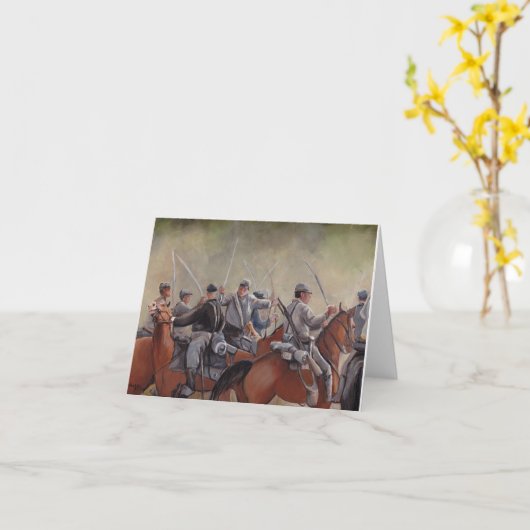 Burgeroorlog re-enactment Battle Art Notecard Kaart (Gele Bloem)