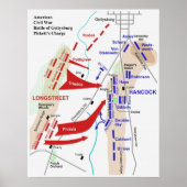Burgeroorlog Slag bij Gettysburg Picketts Charge M Poster (Voorkant)