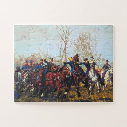 Burgeroorlog Slag Scène 1887 William T Trego Legpuzzel (Horizontaal)