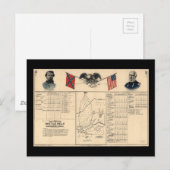 Burgeroorlog slagveld Harrisburg Kaart 1864 (Voorkant / Achterkant)