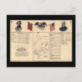 Burgeroorlog slagveld Harrisburg Kaart 1864 (Voorkant)