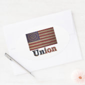 Burgeroorlog Unie 🦅 Eer het  leger Ovale Sticker (Envelop)