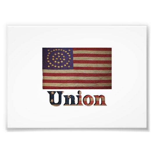 Burgeroorlog Union Flag ✨ Antiek geschiedenis Foto Afdruk (Voorkant)