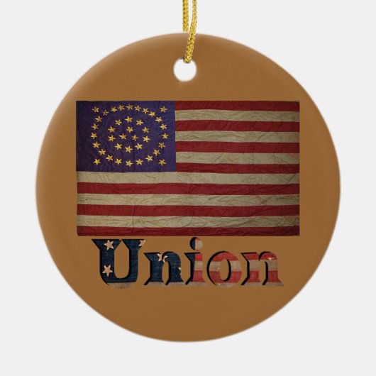 Burgeroorlog Union Flag ✨ Antiek geschiedenis Keramisch Ornament (Voorkant)