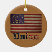 Burgeroorlog Union Flag ✨ Antiek geschiedenis Keramisch Ornament (Achterkant)