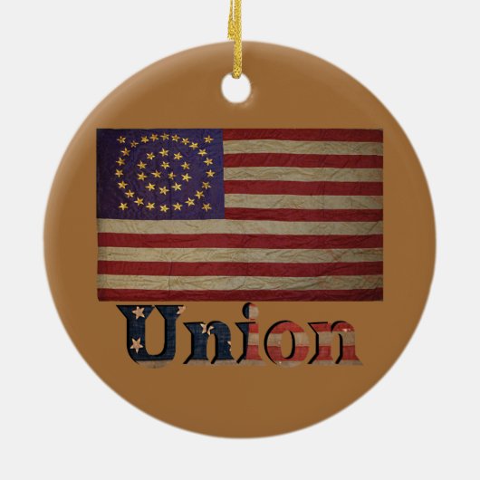 Burgeroorlog Union Flag ✨ Antiek geschiedenis Keramisch Ornament (Achterkant)