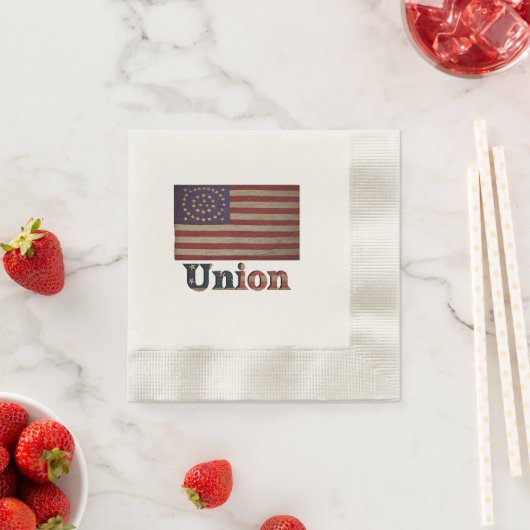 Burgeroorlog Union Flag ✨ Antiek geschiedenis Servet (Insitu)