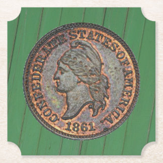 Burgeroorlog ⚔️ Verbonden Penny Wood Wall Green Kartonnen Onderzetters