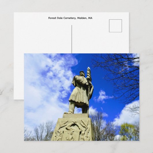 Burgeroorlogmonument, Malden, MA Briefkaart (Voorkant / Achterkant)