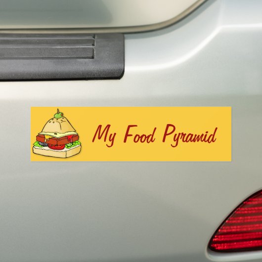 Burgerpiramide Bumpersticker (Op auto)