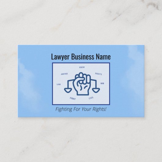 Burgerrechten advocaat visitekaartje (Voorkant)