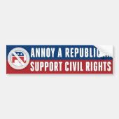 Burgerrechten Sociale rechtvaardigheid Annoy a Rep Bumpersticker (Voorkant)