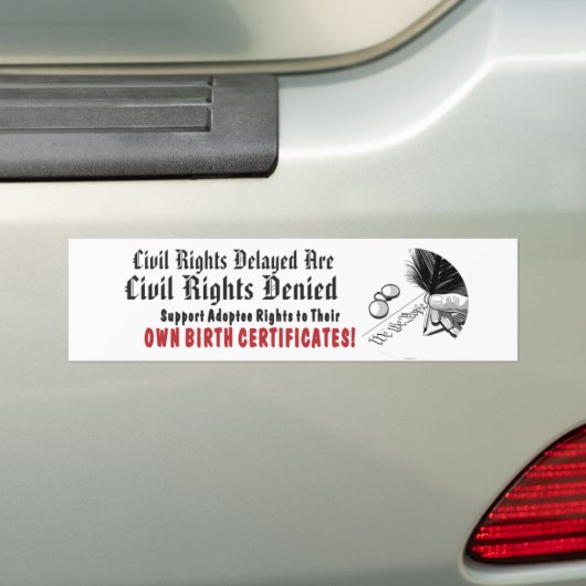 Burgerrechten vertraagd bumpersticker (Op auto)
