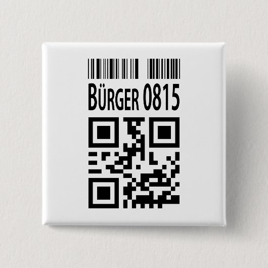 burgers 0815 vierkante button 5,1 cm (Voorkant)