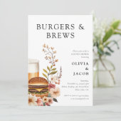 Burgers and Brews Couples Douche Uitnodiging (Staand voorkant)