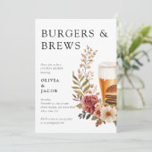 Burgers and Brews Couples Douche Uitnodiging (Staand voorkant)