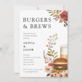 Burgers and Brews Couples Douche Uitnodiging (Voorkant)