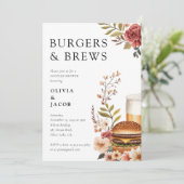 Burgers and Brews Couples Douche Uitnodiging (Staand voorkant)