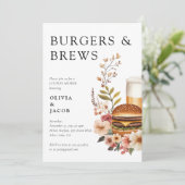 Burgers and Brews Couples Douche Uitnodiging (Staand voorkant)