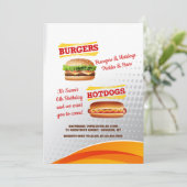 Burgers and Hotdogs Invitation Kaart (Staand voorkant)
