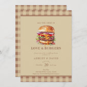 Burgers| BBQ | Koppel Bruiloft Kaart (Voorkant / Achterkant)