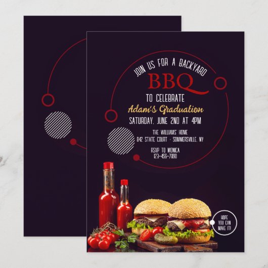 Burgers BBQ Uitnodiging (Voorkant / Achterkant)