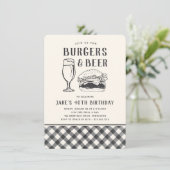 Burgers & Beer Elke keer of op een verjaardag Kaart (Staand voorkant)