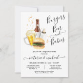 Burgers Beer en Babies Baby shower Kaart (Voorkant)