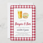 Burgers & Beer Rehearsal Dinner Invitation Kaart (Voorkant)