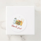 Burgers, Beers Baby shower Bedankt Bedankjes Labels (In situ)