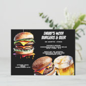 Burgers bier bbq grillen chilling realistisch kaart (Staand voorkant)