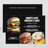 Burgers bier bbq grillen chilling realistisch kaart (Voorkant / Achterkant)