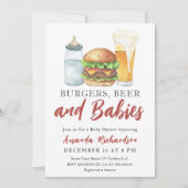 Burgers, BIER en Baby - Baby shower Kaart (Voorkant)