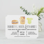 Burgers, bier en baby's - Baby shower van paar Kaart (Staand voorkant)