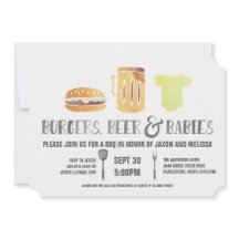 Burgers, bier en baby's - Baby shower van paar