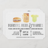 Burgers, bier en baby's - Baby shower van paar Kaart (Voorkant / Achterkant)