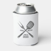 Burgers, Bier en Baby's BBQ Baby shower Blikjeskoeler (Blikje Achterkant)