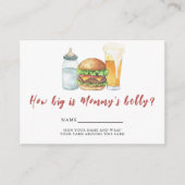 Burgers, bier en baby's Hoe groot is de buik van m Informatiekaartje (Voorkant)