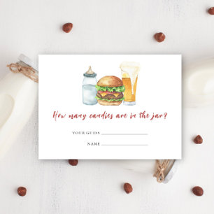 Burgers, Bier en Baby's - Hoeveel snoepjes Informatiekaartje