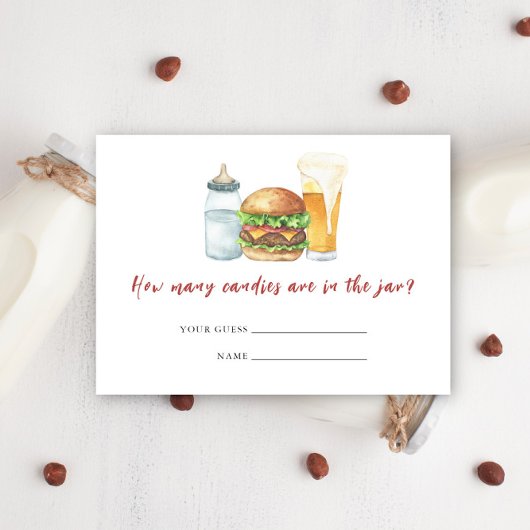 Burgers, Bier en Baby's - Hoeveel snoepjes Informatiekaartje