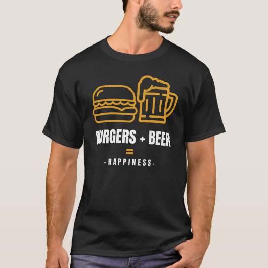 BURGERS + BIER = GELUK T-SHIRT (Voorkant)
