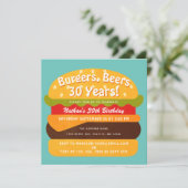 Burgers, bier verjaardagsuitnodiging kaart (Staand voorkant)