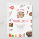 Burgers + Bottles Cookout Girl Baby shower Kaart (Voorkant)