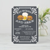 Burgers & Brew Barbecue Party - Uitnodiging (Staand voorkant)