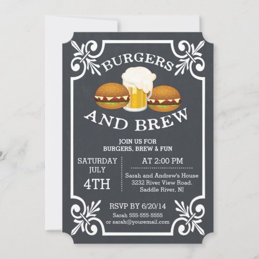 Burgers & Brew Barbecue Party - Uitnodiging (Voorkant)