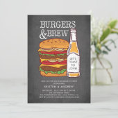 Burgers & Brew Barbecue Verloving Kaart (Staand voorkant)