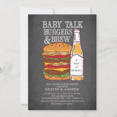 Burgers & Brew Couples Baby shower Uitnodiging (Voorkant)