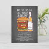 Burgers & Brew Couples Baby shower Uitnodiging (Staand voorkant)