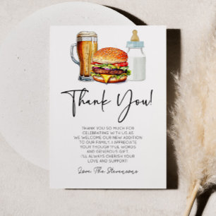 Burgers Brews en Luiers Ook! Baby Shower Bedankkaart